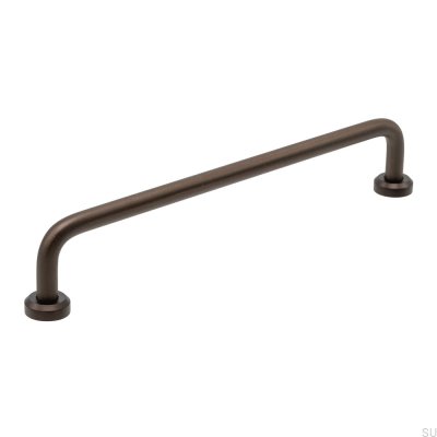 Viva 160 oblong furniture handle, brass, brown, brushed