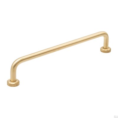 Viva 160 Elongated Furniture Handle Brushed Brass Unvarnished