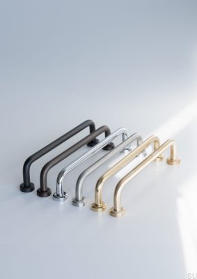 Viva 128 elongated furniture handle Brushed stainless steel