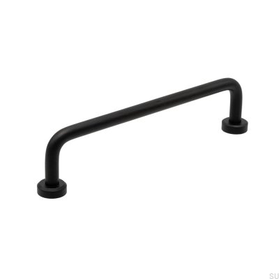 Viva 128 elongated furniture handle Steel Black Matt