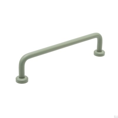 Viva 128 Steel Green Elongated Furniture Handle