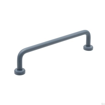 Viva 128 Steel Storm Blue Elongated Furniture Handle