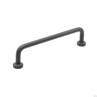Viva 128 Steel Graphite Elongated Furniture Handle