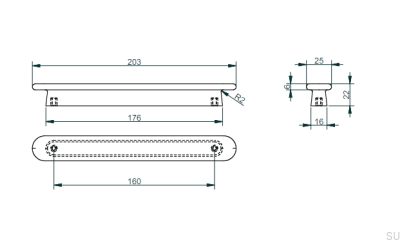 Classis 160 furniture handle, wooden, oak