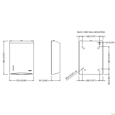 Stay paper towel dispenser, matt black steel
