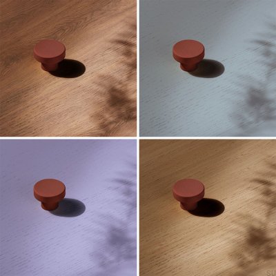 Furniture knob Circular 33 Metal Reddish Brown