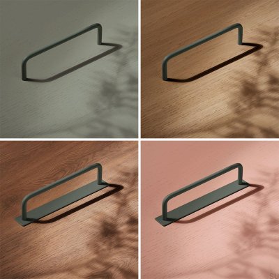 Thread 128 Metal Ash Green Elongated Furniture Handle