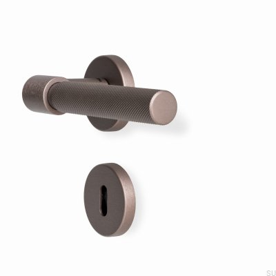 Helix 200 Door Handle, Metal, Dark Brown, Scandinavian Standard