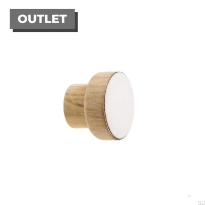 Furniture knob Simple, Wooden, Enameled, White, Oil, White