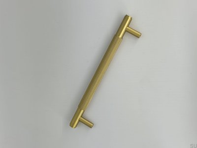 SB-XL 160 elongated furniture handle, polished brass, knurled