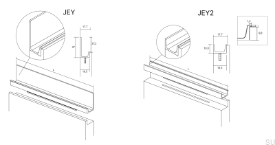 Edge furniture handle Jey2 3000 Aluminum Black Matt