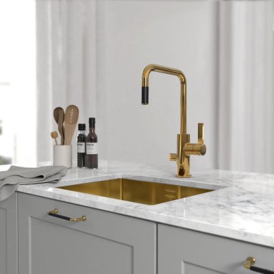 Kitchen faucet with pull-out spout ARM577 Honey Gold Brass