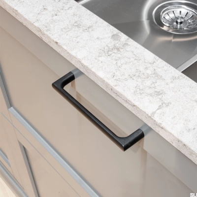 Ethel 128 Elongated Furniture Handle Black Matt
