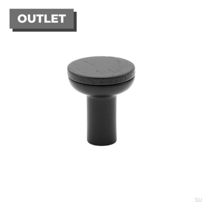 Furniture knob Bis Black with Black Wood