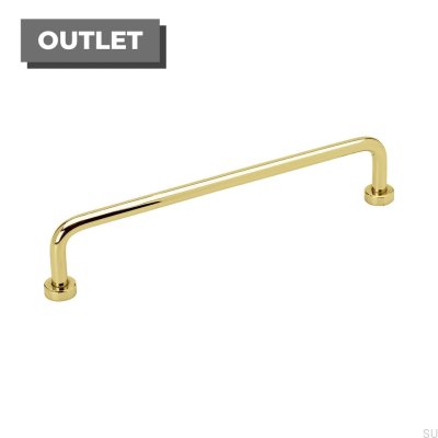 Lounge 160 oblong furniture handle, polished brass