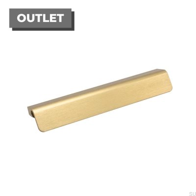 Oblong furniture handle Fringe Brushed gold