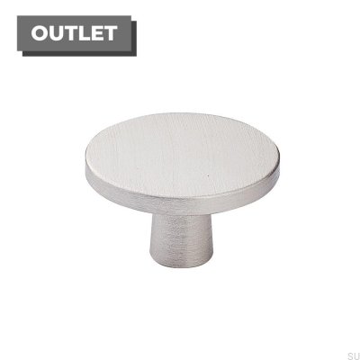Furniture Knob Plato Silver Brushed