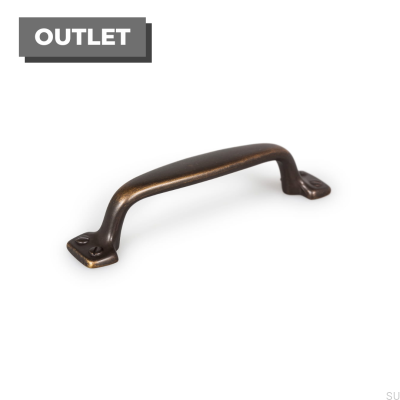 Elongated furniture handle Ava 96 Antique gold