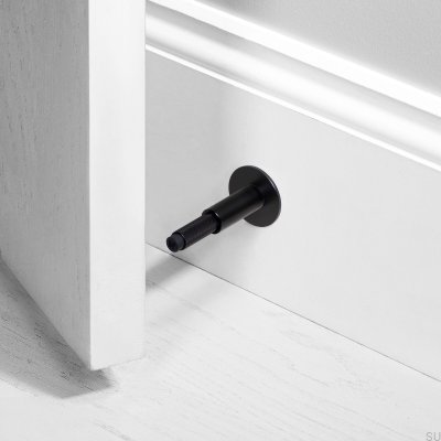 Cross Steel Black Wall-Mounted Door Stopper