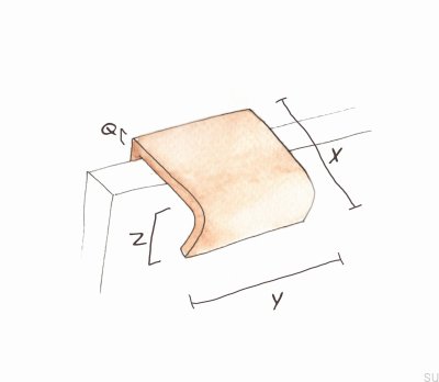 Poppi 136 edge furniture handle, brushed gold