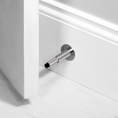 Cross Steel Silver Wall-Mounted Door Stopper
