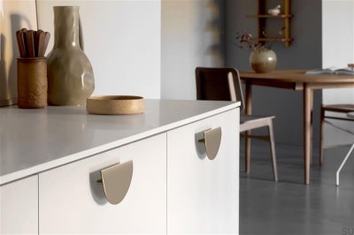 Horizon Large 64 Metal Brushed Gold Elongated Furniture Handle