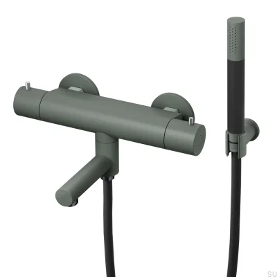Thermostatic bath and shower mixer EVM026-150 Brass Ash Green
