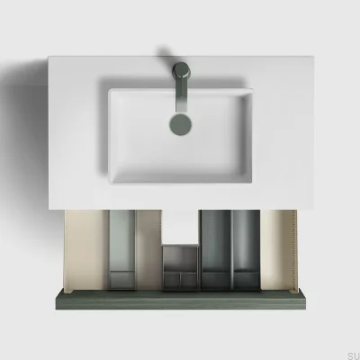 Universal Pop-up Washbasin Plug 74400 Brass Ash Green