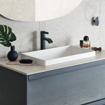 ARM071 Brass Deep Blue washbasin tap