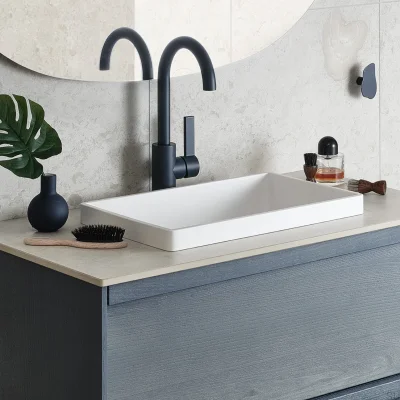 ARM078 Brass Deep Blue washbasin tap