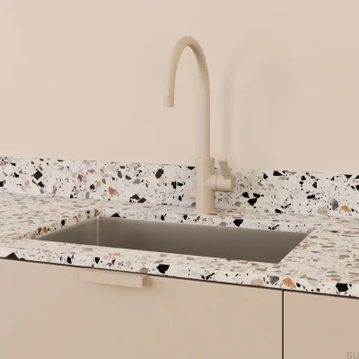 Kitchen tap with dishwasher valve ARM184 Brass Greige