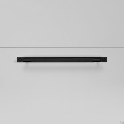 Linear Plate 225 Steel Black Elongated Furniture Handle with Pad