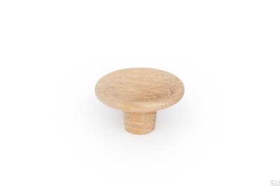 Furniture knob Disc 38 Wooden Oak Unvarnished