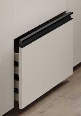 Recessed furniture handle Six 3000 Aluminum Black