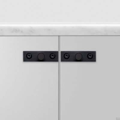 Furniture knob with washer Linear Plate 12 Steel Black (set)