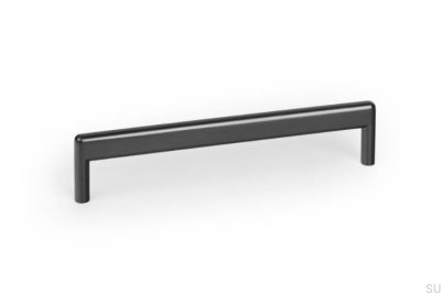 Beam 160 Metal Black Titanium Elongated Furniture Handle