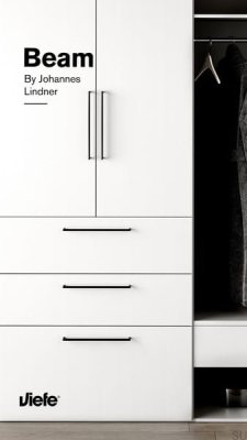 Beam 320 Metal Matt Black Elongated Furniture Handle