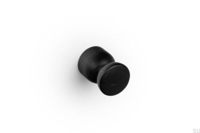Furniture knob Piece 25 Wooden Black Matte