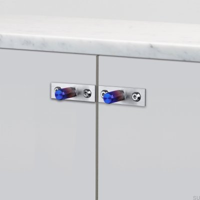 Furniture knob with washer Linear Plate 12 Steel Burnt Steel (set)