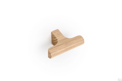T-Bar Hinoki Wood 60 Furniture Knob Wooden Oak Unvarnished
