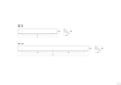 Cano 320 Wooden Oak Unvarnished Elongated Furniture Handle