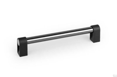 Casey 192 Elongated Furniture Handle Aluminum Black Titanium Polished