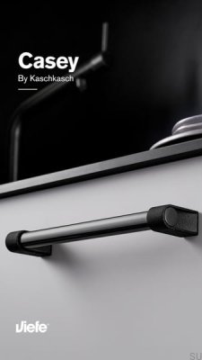 Casey 192 Elongated Furniture Handle Aluminum Black Titanium Polished