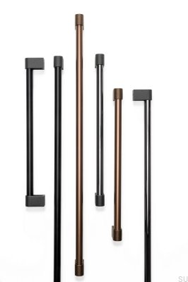 Casey Big 736 Elongated Furniture Handle Aluminum Black Titanium Polished