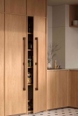 Hako Big 480 Wooden Double-sided Elongated Furniture Handle Walnut