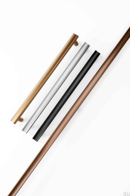 Moon Big 384 Aluminum Bronze Brushed Double-Sided Elongated Furniture Handle