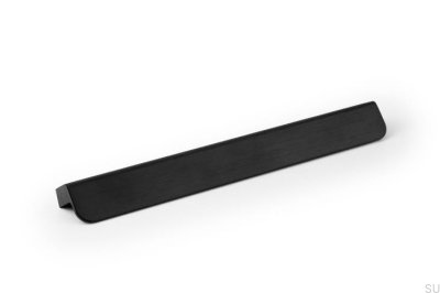 Elongated furniture handle Flapp 1056 Aluminum Black Brushed