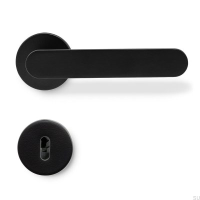 Vibe Plain Door Handle, Aluminum, Matte Black, Standard Scandinavian