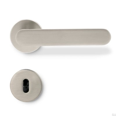 Vibe Plain Door Handle, Brushed Silver, Scandinavian Standard