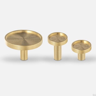 Ina S furniture knob Brass Brushed Unpainted
